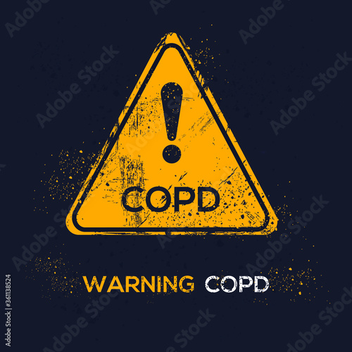 Warning sign (copd), vector illustration.