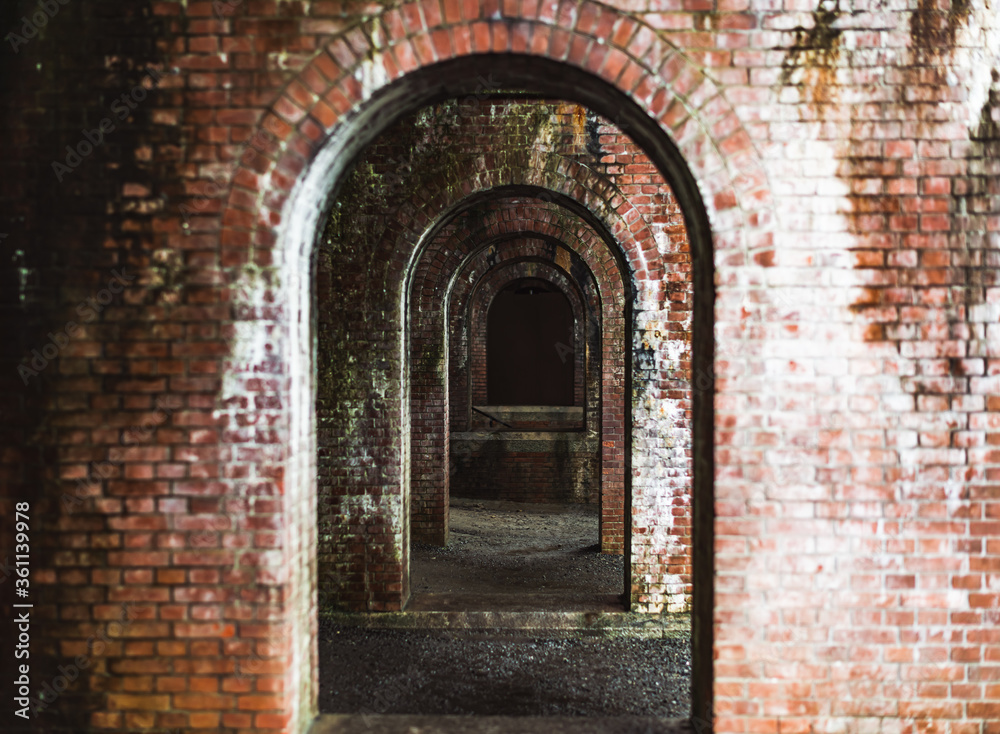 Fototapeta premium 京都南禅寺の水路閣の真下からの景色