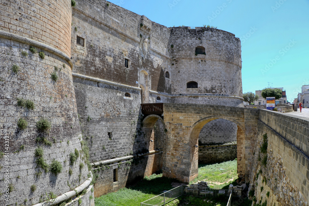 View of the Aragonese Castle of Otranto, Salento, Puglia, Italy