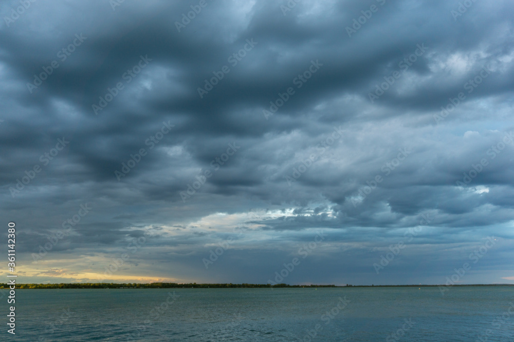 Moody Clouds over water