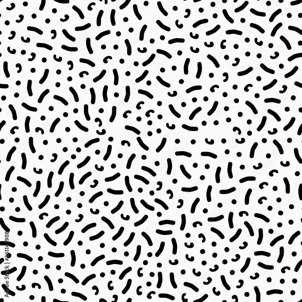 Monochrome points geometric seamless pattern..