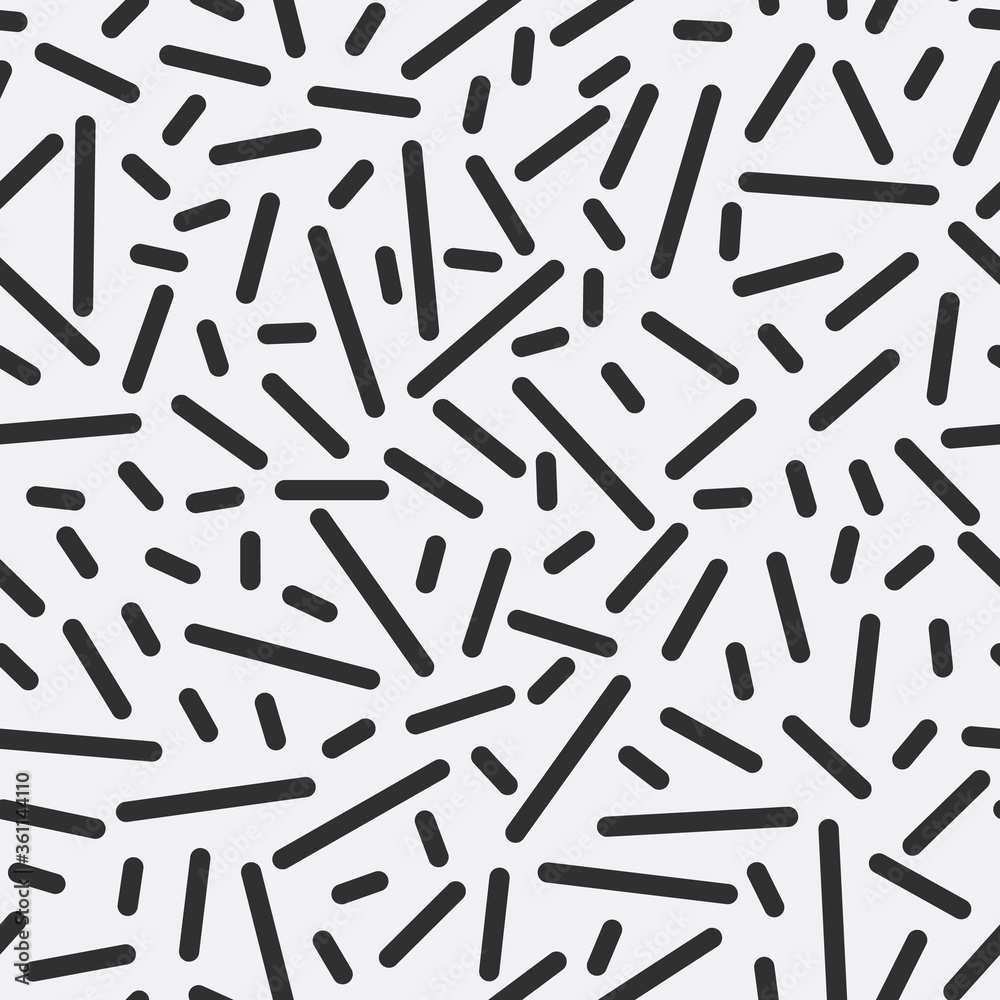 Monochrome strips geometric seamless pattern.