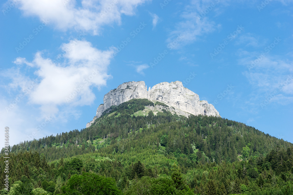 View of the mountain with the name Loser in the Dead Mountains (Totes Gebirge) in Austria View of the mountain with the name Loser in the Dead Mountains (Totes Gebirge) in Austria