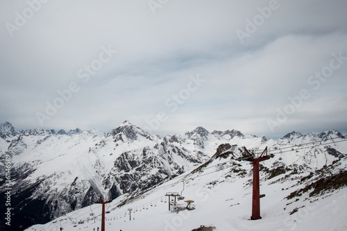 Mountain landscape of snowy Dombay © Andrey Krass