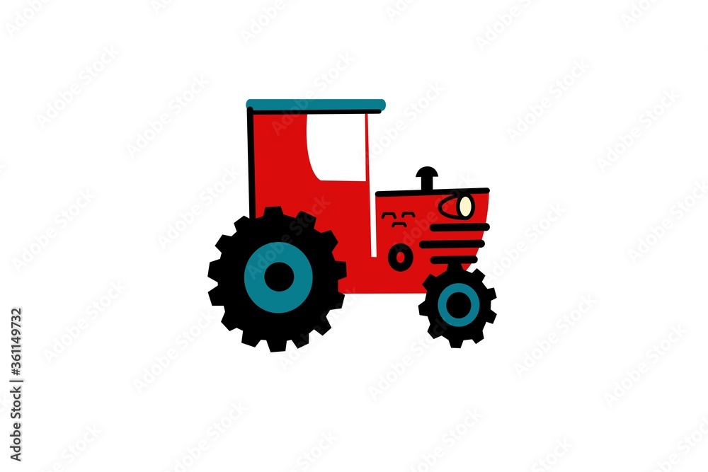 animated red tractor with large notches on tires as heavy equipment image for tutorial how to draw based on geometric shapes animated red tractor with large notches on tires as heavy equipment image for tutorial how to draw based on geometric shapes