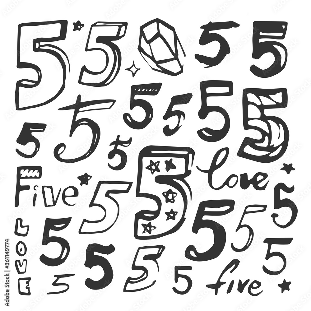 Abstract hand drawn numbers. Isolated vector sign symbol. Design element. Typography poster. Symbol set. Vector collection. Vector text. Abstract hand drawn numbers. Isolated vector sign symbol. Design element. Typography poster. Symbol set. Vector collection. Vector text.