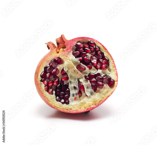 Pomegranate fruit on the white background