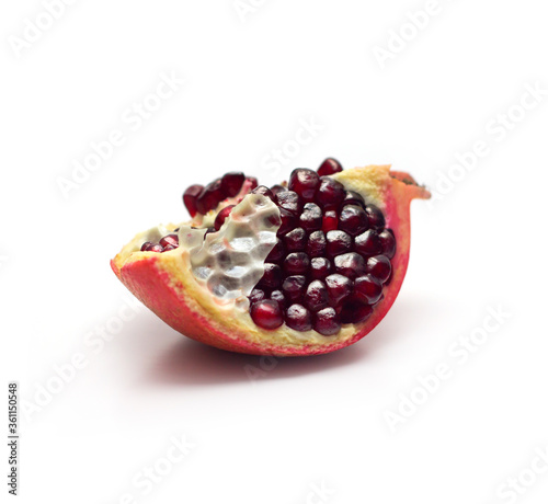  Pomegranate fruit isolated on white background.