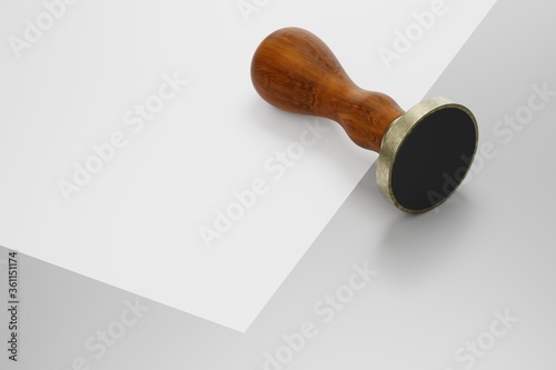 Bild auf Leinwand Round Shape Rubber Stamp Mockup 3d illustration