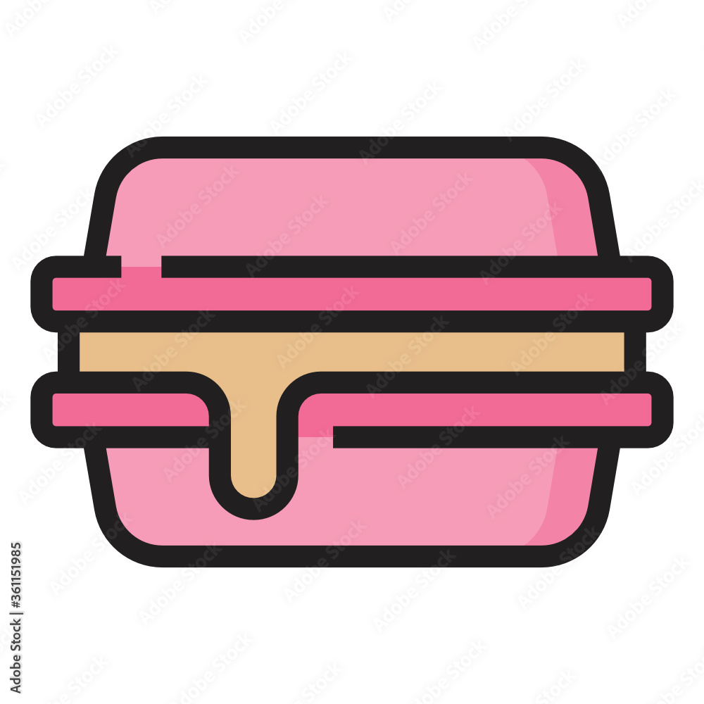 macaroons bakery icon design color line style macaroons bakery icon design color line style