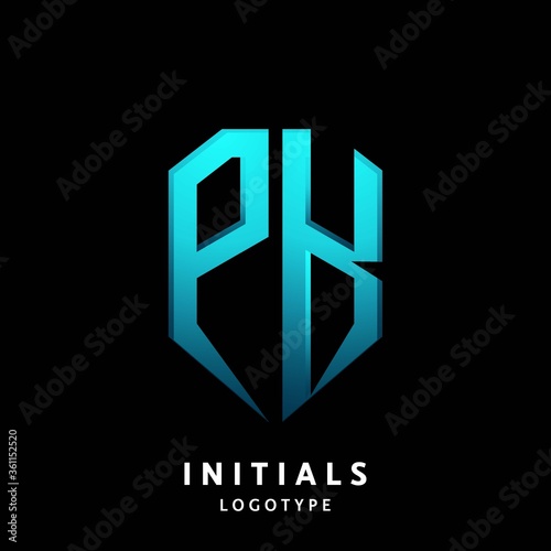 PK initial letter logo design modern template