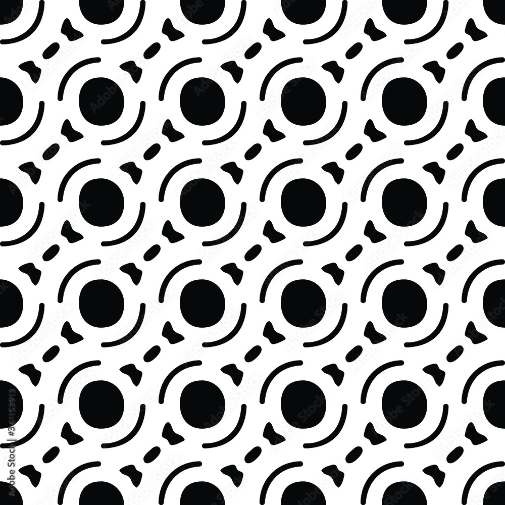 Seamless pattern with circles, abstract geo, geometric background, seamless fabric print
