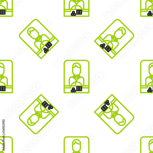 Line Casino dealer icon isolated seamless pattern on white background. Casino croupier. Vector Illustration.