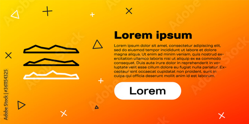 Line Strips of cocaine or heroin drug icon isolated on yellow background. Colorful outline concept. Vector Illustration.
