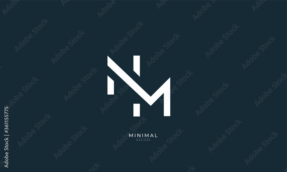 Alphabet letter icon logo NM Alphabet letter icon logo NM