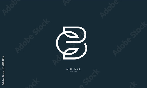 Alphabet letter icon logo BC or CB