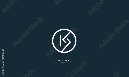 Alphabet letter icon logo KS photo