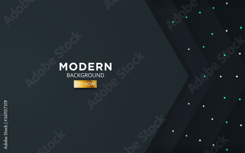 luxury premium dark abstract overlay layers background banner. Realistic light effect on textured black pentagon and dots background.with blue line.digital template,vector illustration.