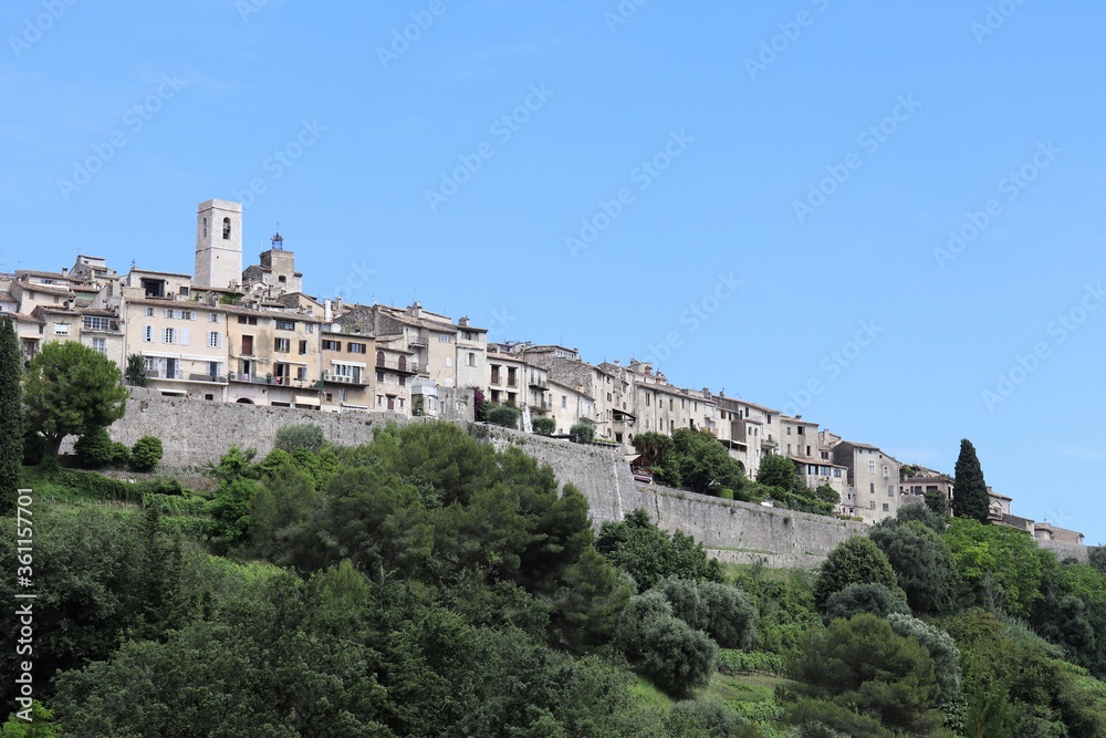 Vue générale du village de Saint Paul de Vence, ville de Saint Paul de Vence, Département des Alpes Maritimes, France