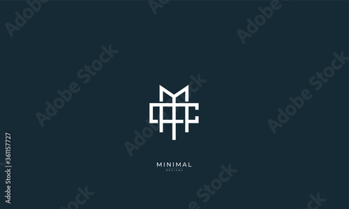 Alphabet letter icon logo MC or CM