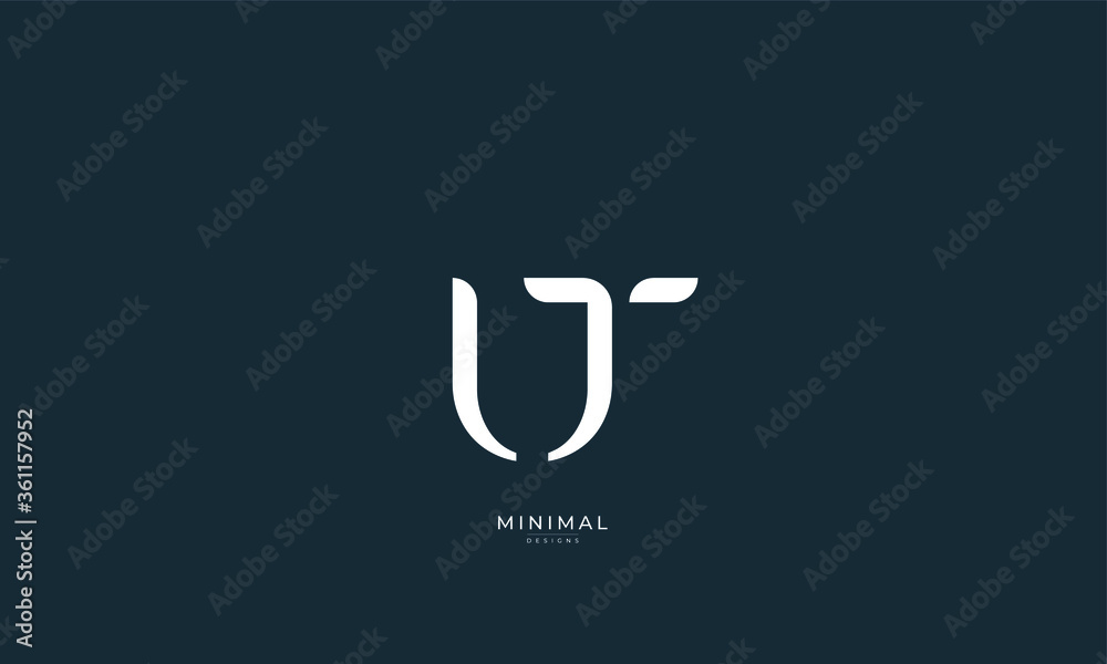 Alphabet letter icon logo UT - obrazy, fototapety, plakaty 