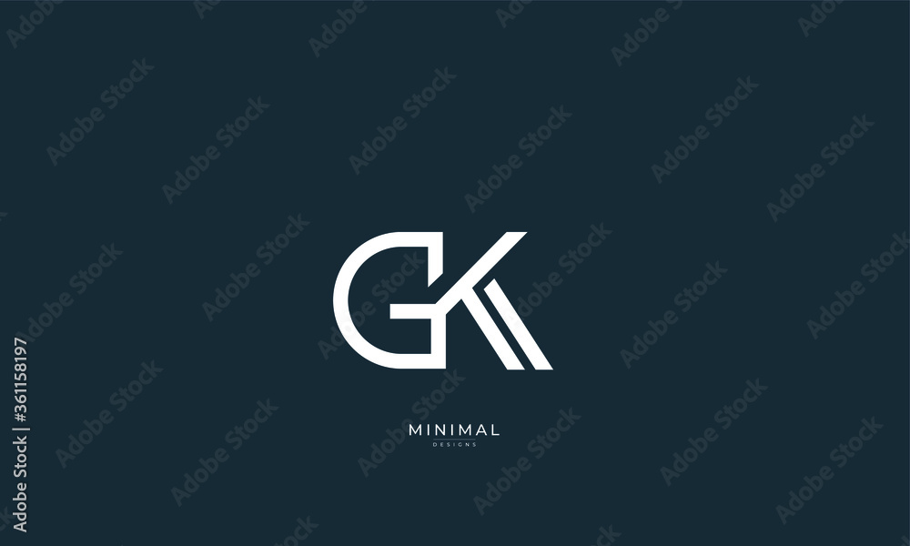 Alphabet letter icon logo GK Alphabet letter icon logo GK