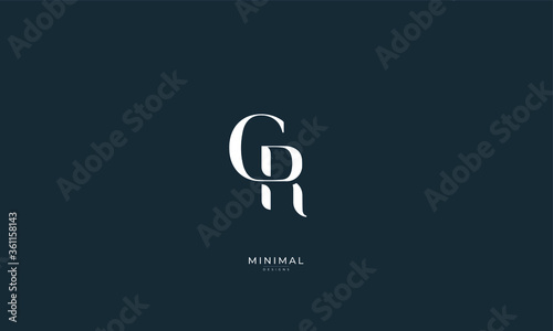 Alphabet letter icon logo CR