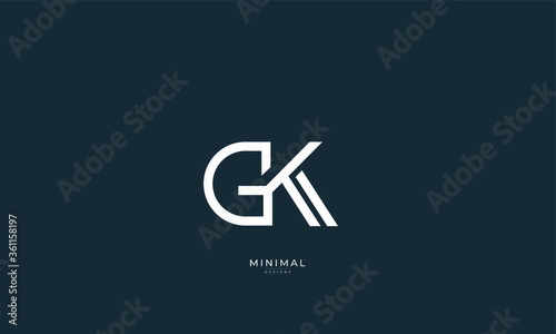 Alphabet letter icon logo GK