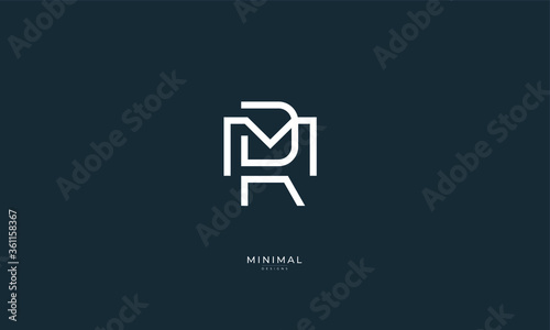Alphabet letter icon logo MR or RM photo