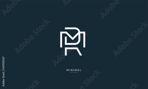 Alphabet letter icon logo MR or RM