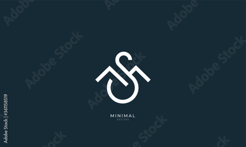 Alphabet letter icon logo MS or SM photo