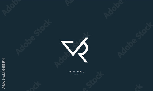Alphabet letter icon logo VR