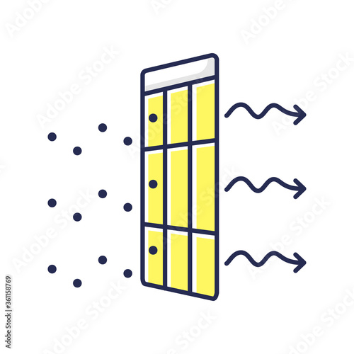 AC filter RGB color icon. Home interior environment ventilation. Conditioning system with dust protection and air purification effect. Isolated vector illustration