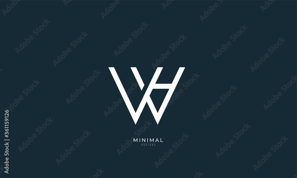 Alphabet letter icon logo WH Alphabet letter icon logo WH