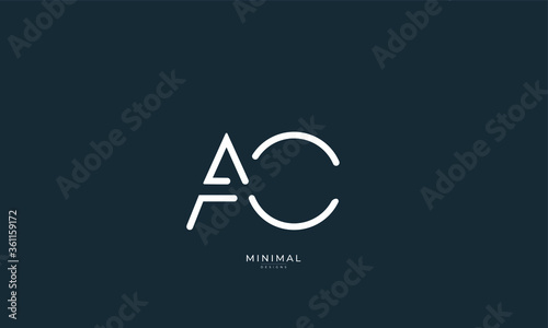 Alphabet letter icon logo AC