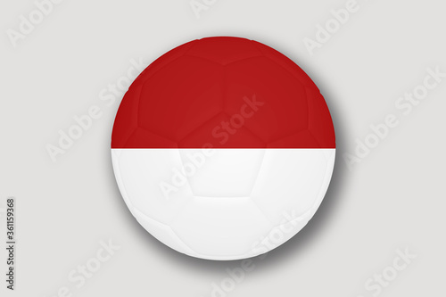Free Download Monaco state flag on a soccer ball. 3d illustration isolated on white - GFXLoad