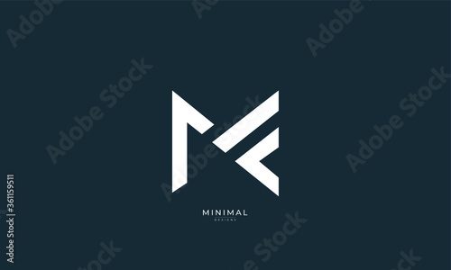 Alphabet letter icon logo MF or FM photo