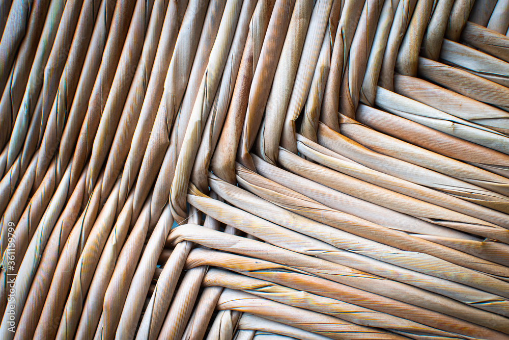 Fototapeta premium thai rattan weave pattern, close up