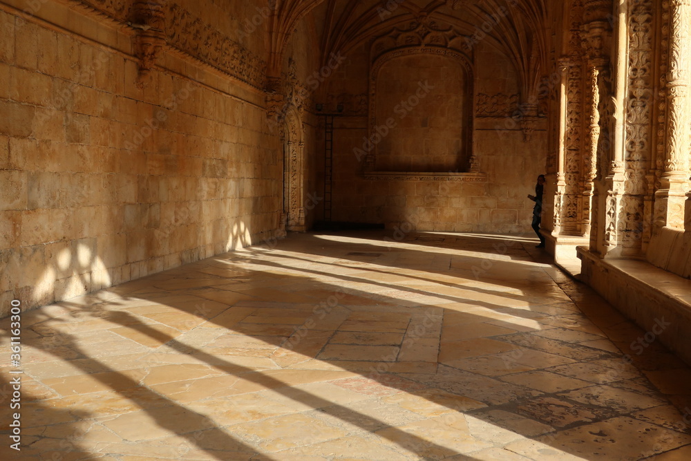 Stone hallway in monastery 