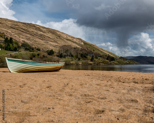 Wooden rowing boat loch na fooey - Ireland