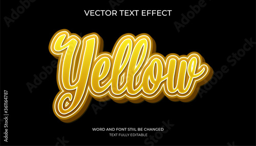 yellow editable text effect.editable 3d game text style effect.