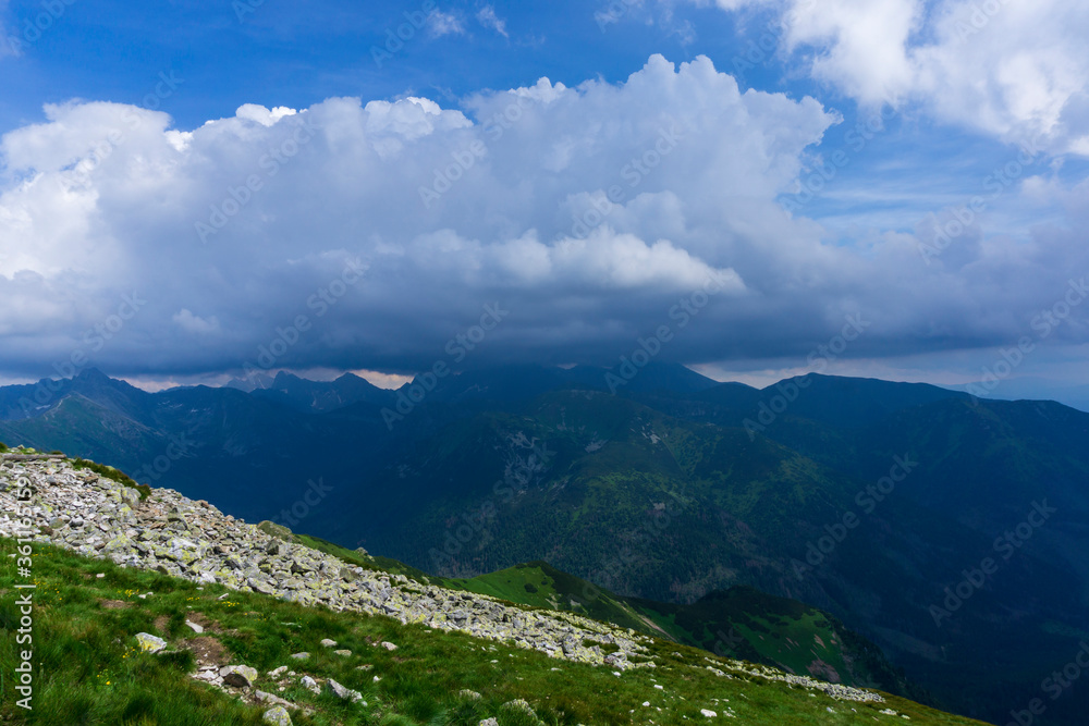 Obraz premium Storm clouds over the mountain range. Tatra Mountains.