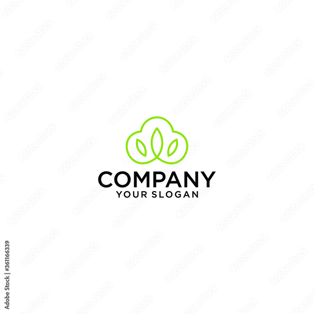 ECO CLOUD LOGO with modern concept, leaf, and cloud can also be used eco logos - cloud logos - plant icon, the bionic symbol with green and blue colors