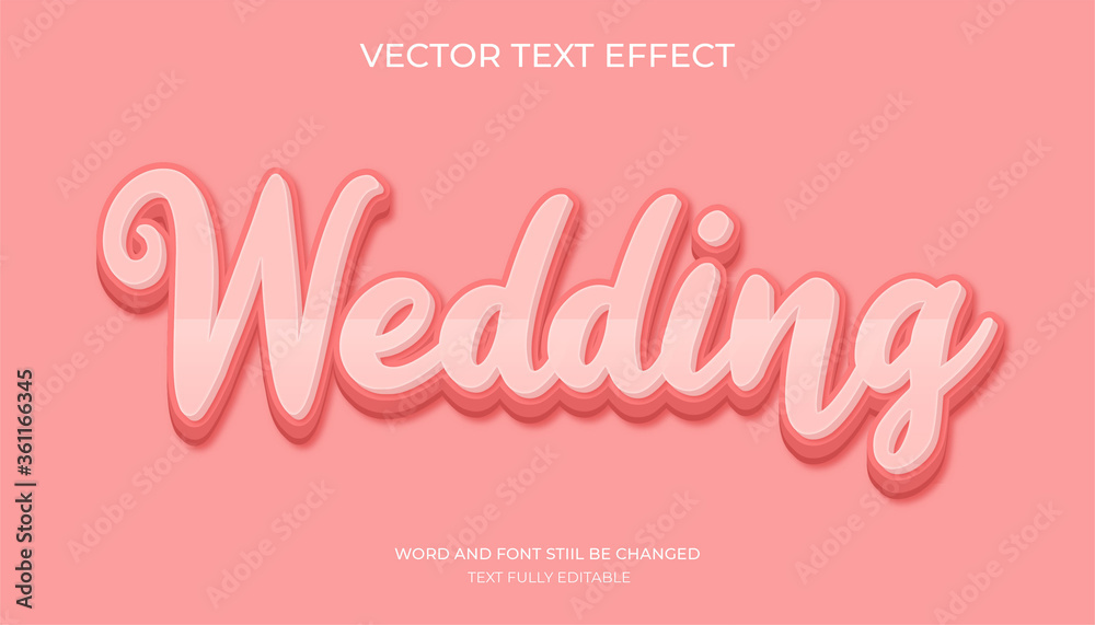 wedding editable text effect.editable 3d cartoon text style effect.