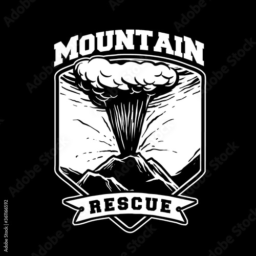 erupted mountain rescue vector design