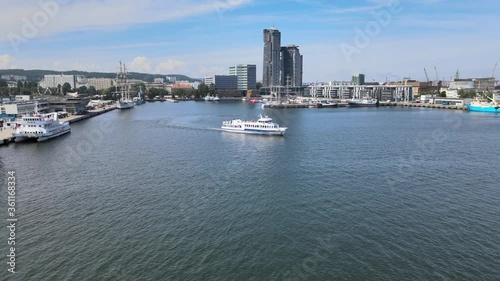 Panorama of Gdynia shot from a drone