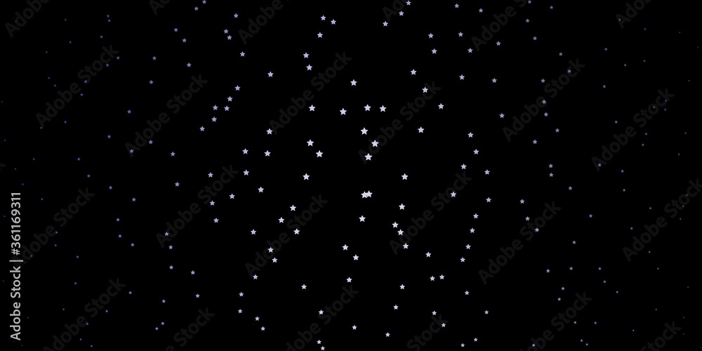 Dark Purple vector layout with bright stars. Shining colorful illustration with small and big stars. Pattern for wrapping gifts.