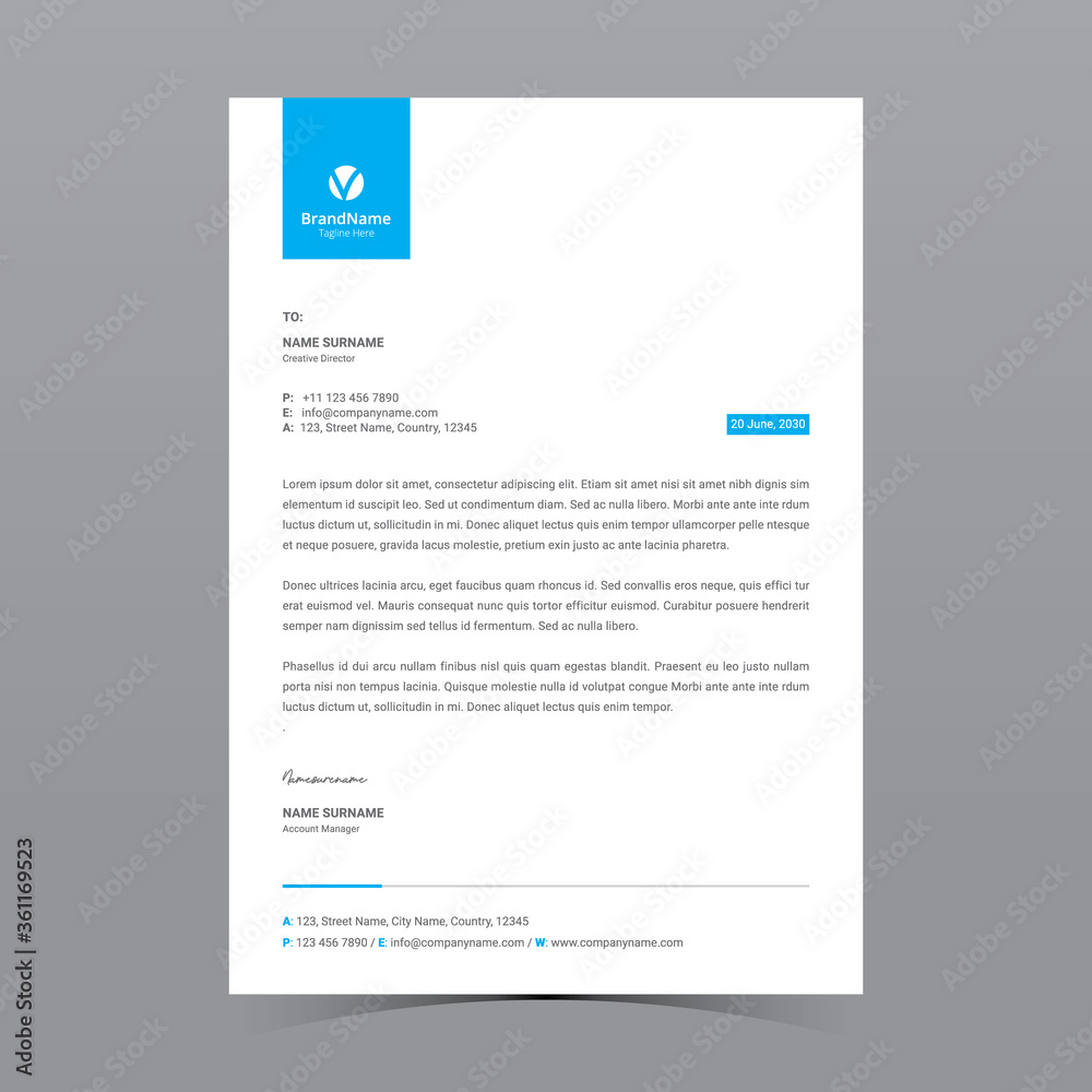 A4 Letterhead Template Vector Design A4 Letterhead Template Vector Design