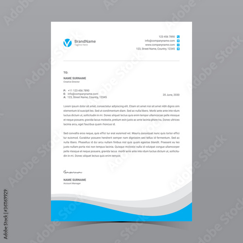 A4 Letterhead Template Vector Design