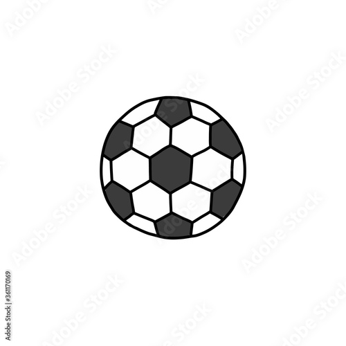 soccer ball doodle icon  vector color illustration